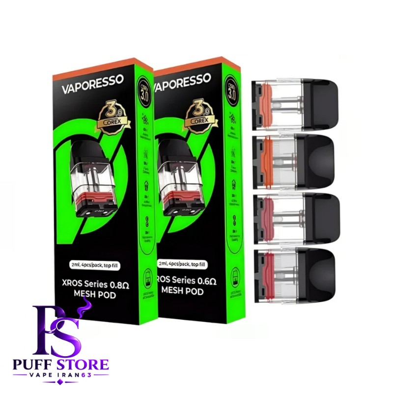 کارتریج ویپرسو ایکسروس 3میل بسته ۴ عددی CARTRIDGE VAPORESSO XROS COREX3 TOP FILL 4PCS
