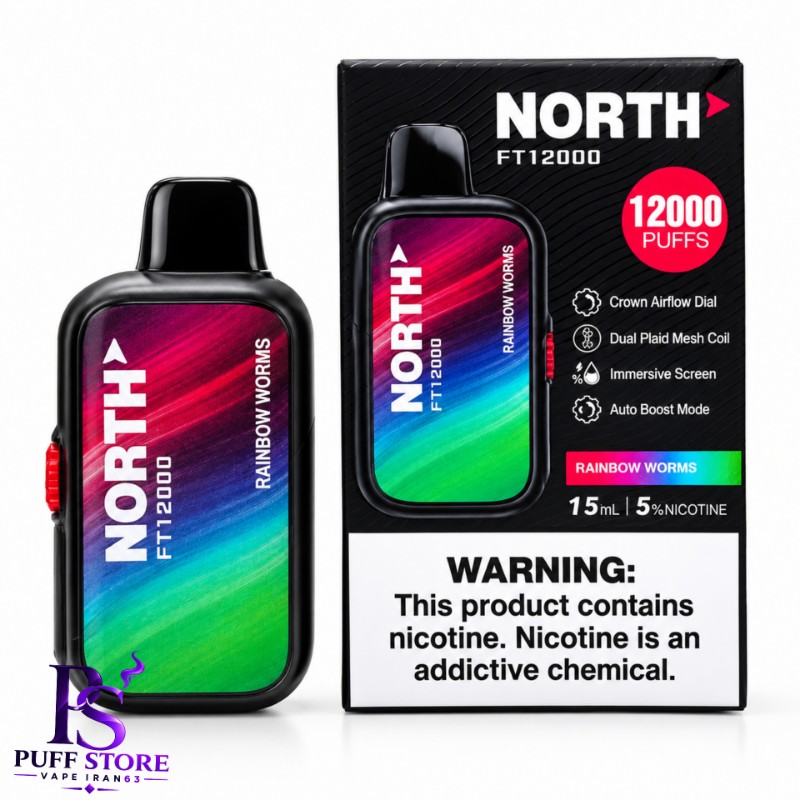 پاد یکبارمصرف نورس۱۲۰۰۰پاف NORTH 12000PUFFS DISPOSIBLE POD
