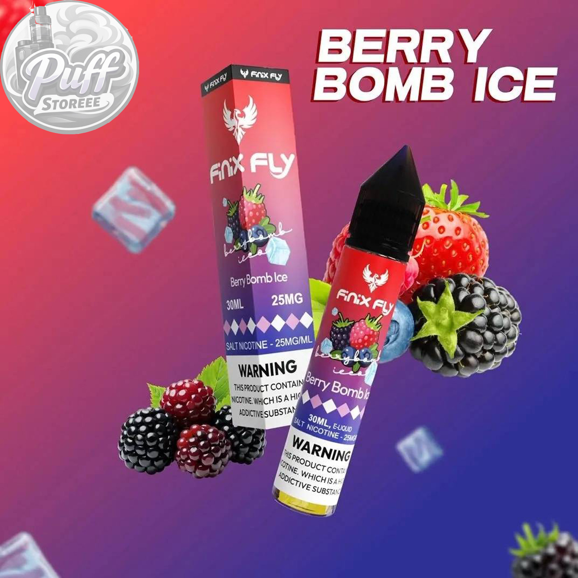 سالت فینیكس فلاي تمشك بلوبري توت فرنگي یخ ( 30میل )FINIX FLY 30ML MIXED BERRIES