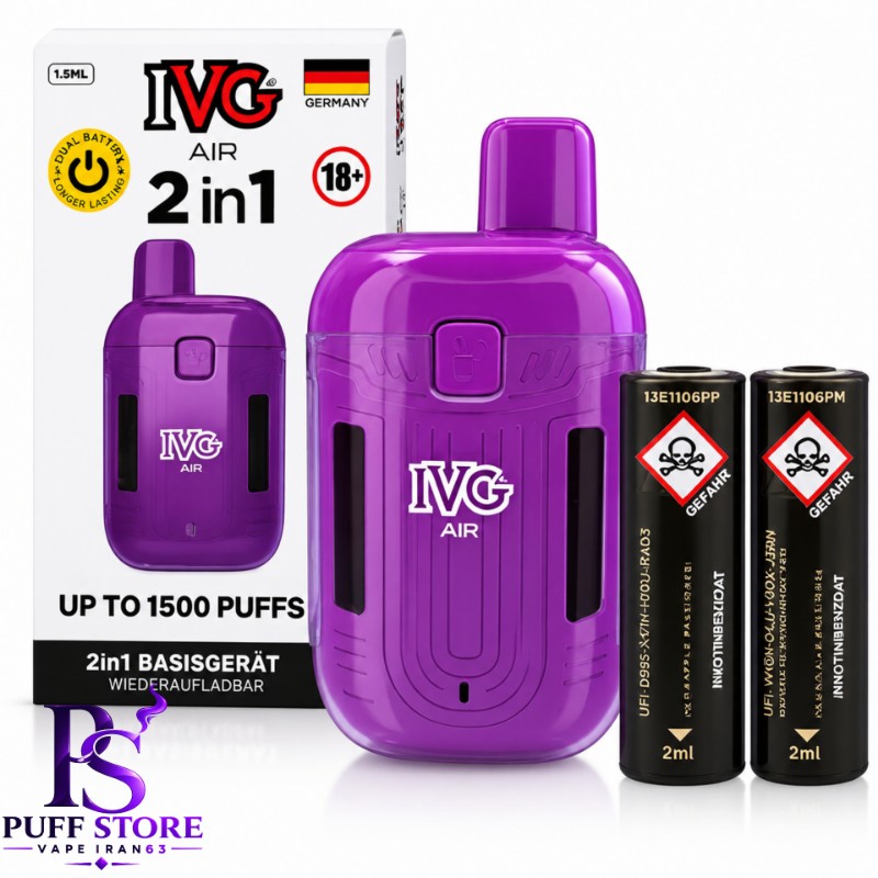 پاد یکبارمصرف آی وی جی ۳۰۰۰پافIVG AIR 2IN1 POD KIT 