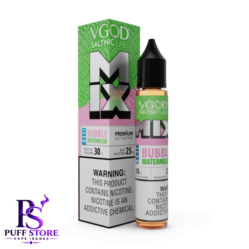 سالت نیکوتین ویگاد میکس آدامس هندونه یخ (30میل )VGOD SALT NICOTIN 30ML MIX BUBBLE WATERMELON ICED