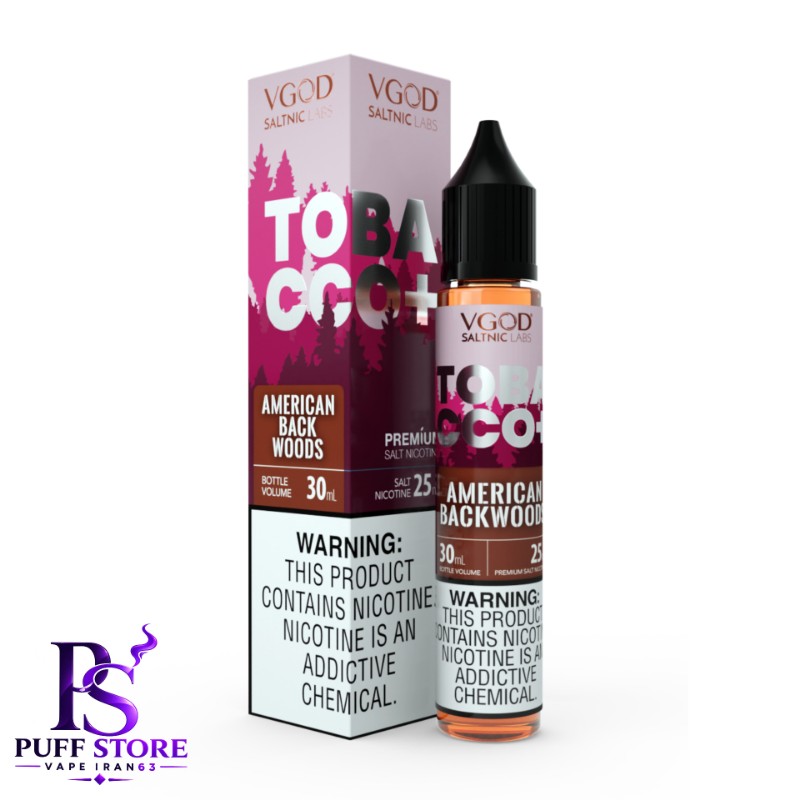 سالت نیکوتین ویگاد تنباكو خشك امریكایي دودي (30میل )VGOD SALT NICOTIN 30ML TOBACCO+ AMERICAN BACK WOODS