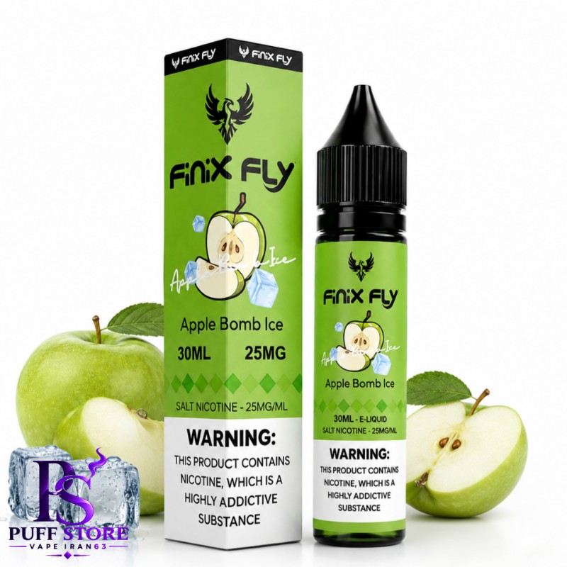 سالت نیکوتین فینیكس فلاي سیب ترش یخ ( 30میل )SALT NICOTIN FINIX FLY 30ML APPLE BOMB ICE
