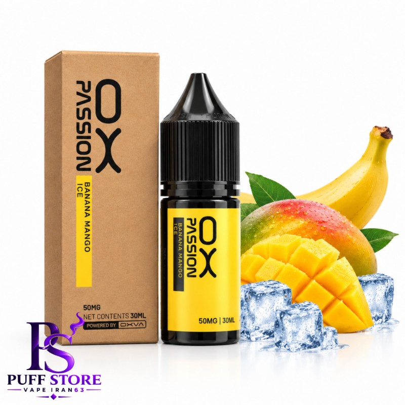سالت نیکوتین اکسوا موز انبه یخ (30میل)SALT NICOTIN OX PASSION 30ML OXVA  BANANA MANGO ICE